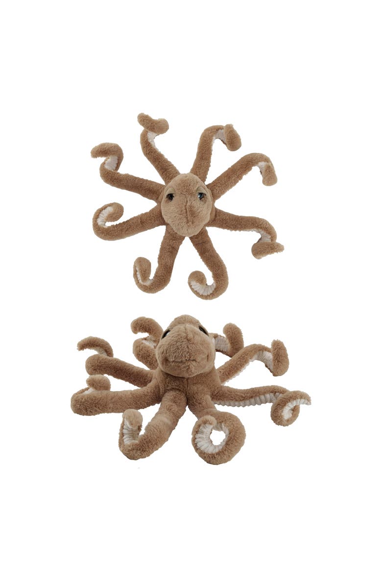 Storied Home Plush Octopus Toy with Stretchable Legs, Main, color, Brown