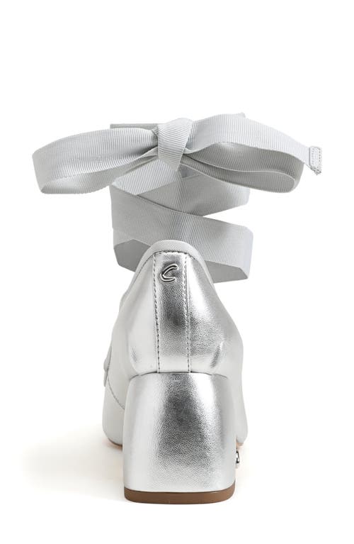 Circus Ny By Sam Edelman Della Lace-up Block-heel Ballet Pumps In Soft Silver