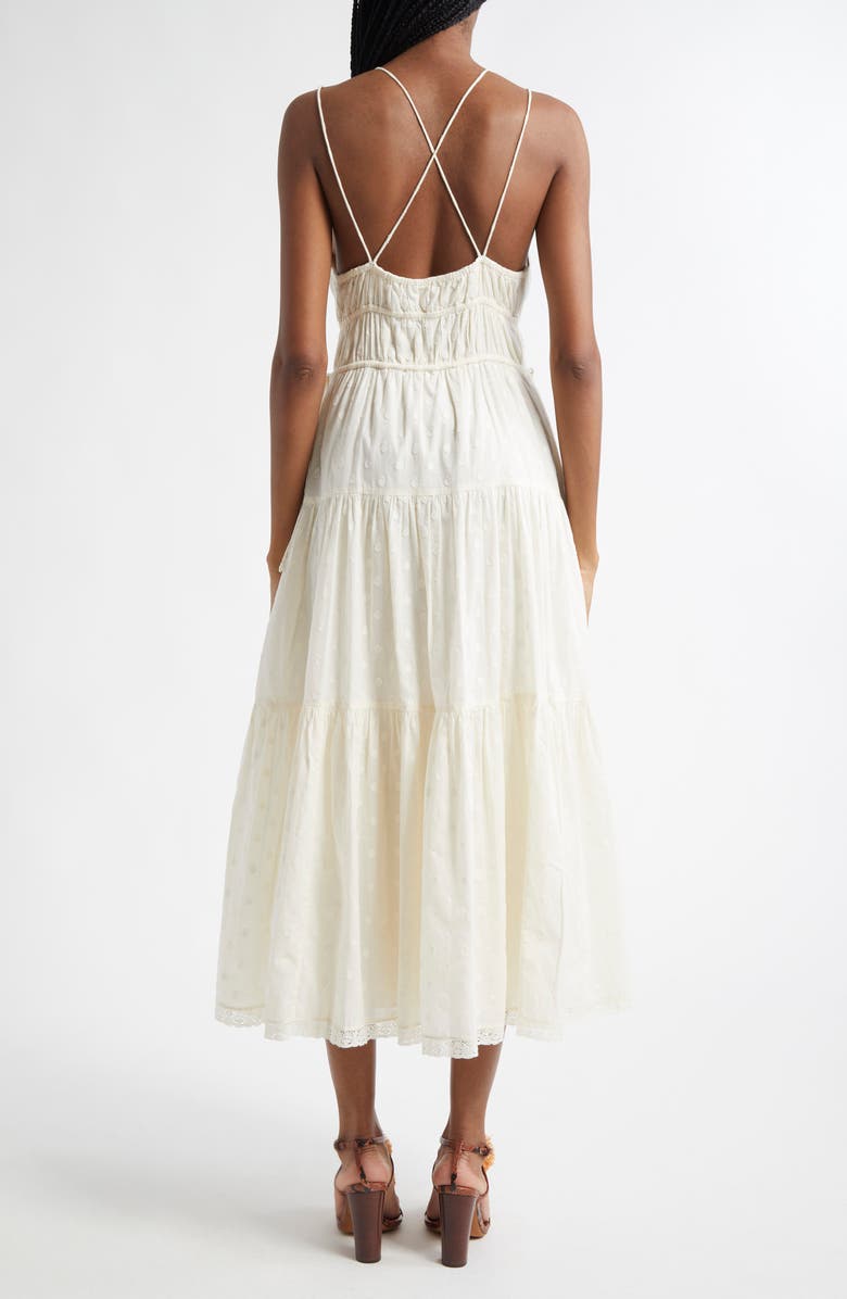 Freya Circle Jacquard Tiered Cotton Dress