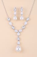 Modenaire Pearl Drop Necklace and Earrings Set