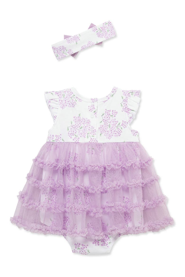 Kids' Hydrangea Popover Bodysuit & Headband, Alternate, color, LILAC