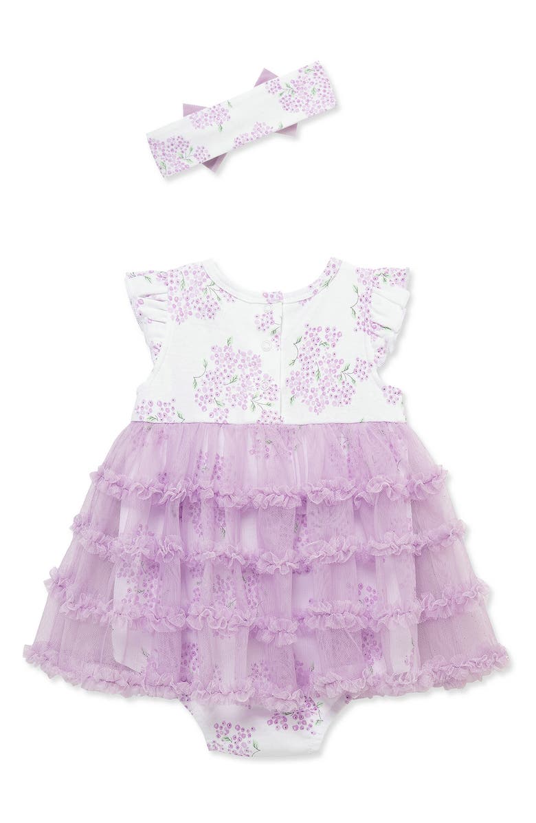 Little Me Kids' Hydrangea Popover Bodysuit & Headband, Alternate, color, Lilac