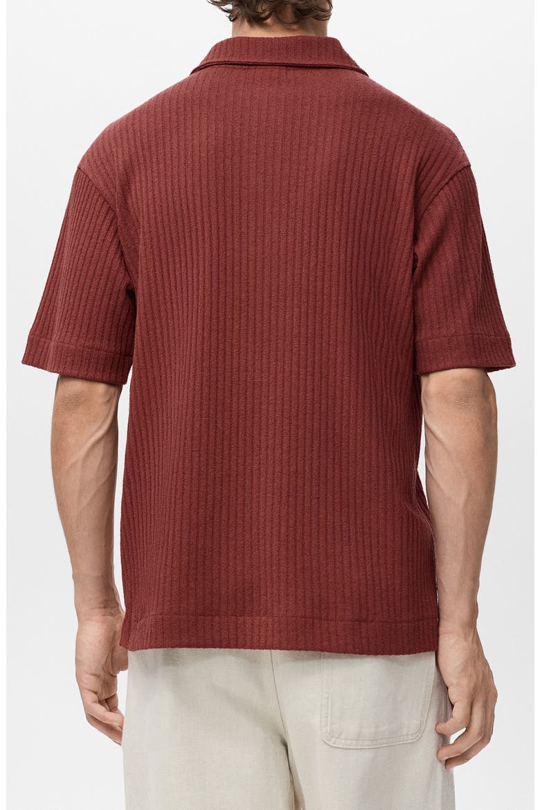 Textured Knit Polo, Alternate, color, CHERRY