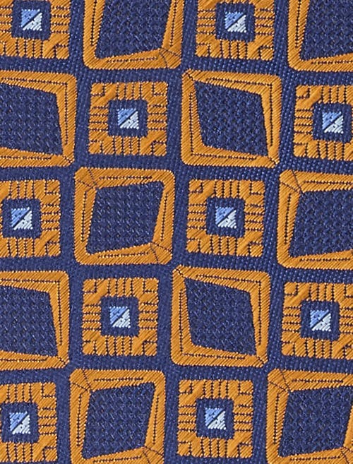 Oak Hill By Dxl Diamond Patterned Tie In Orange
