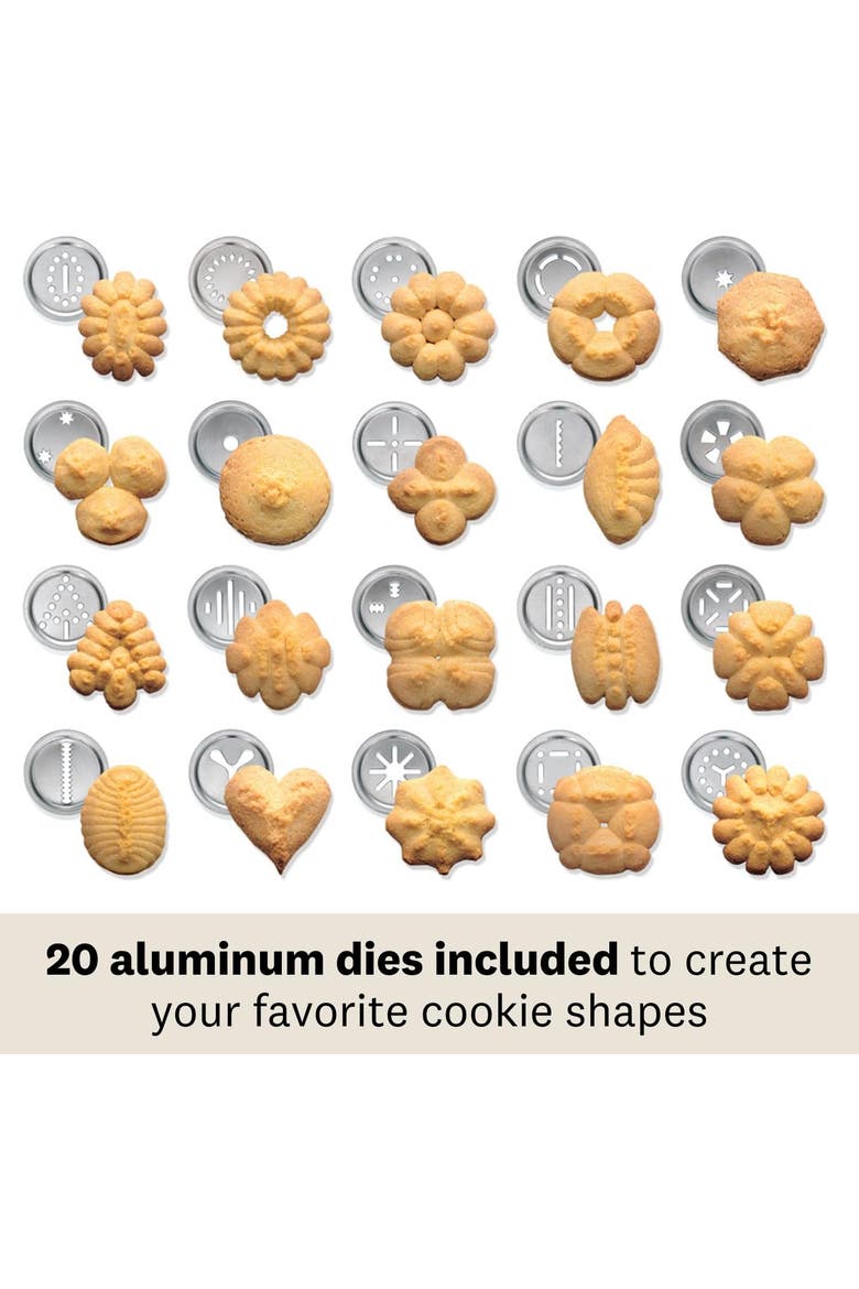 Atlas Biscuit Maker Press, Includes 20 Cookie Disc Shapes, Silver, Alternate, color, Silver