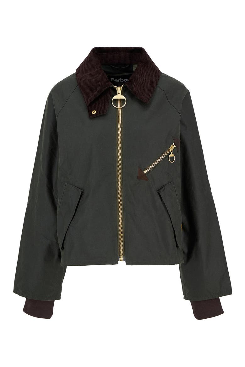 Arlene Water Repellent Waxed Jacket, Alternate, color, FERN/ ANCIENT TARTAN