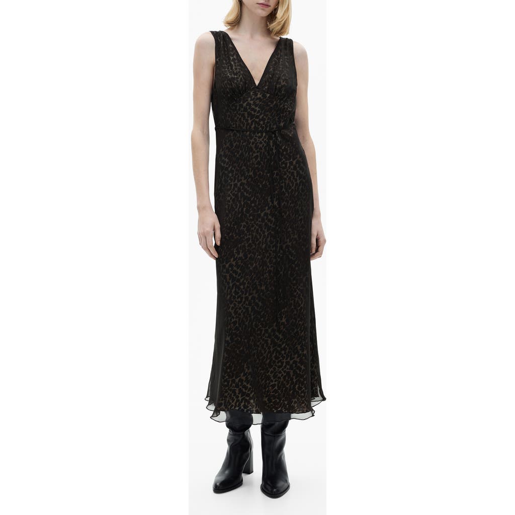 Shop Mango Rocio Sleeveless Midi Dress In Black