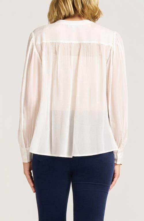 Matty M . Andie Pleated Yoke Button-up Shirt In White