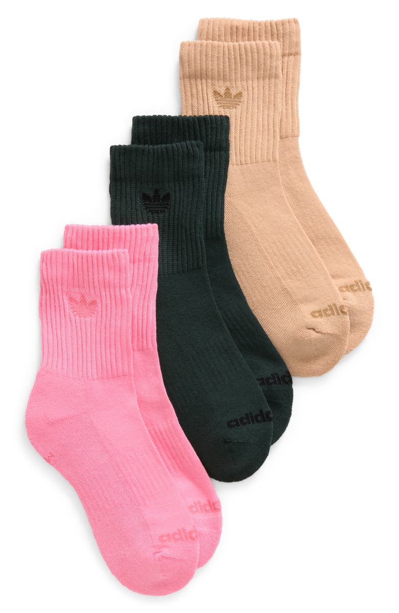 adidas Gender Inclusive Assorted 3-Pack Original Trefoil Crew Socks, Main, color, 