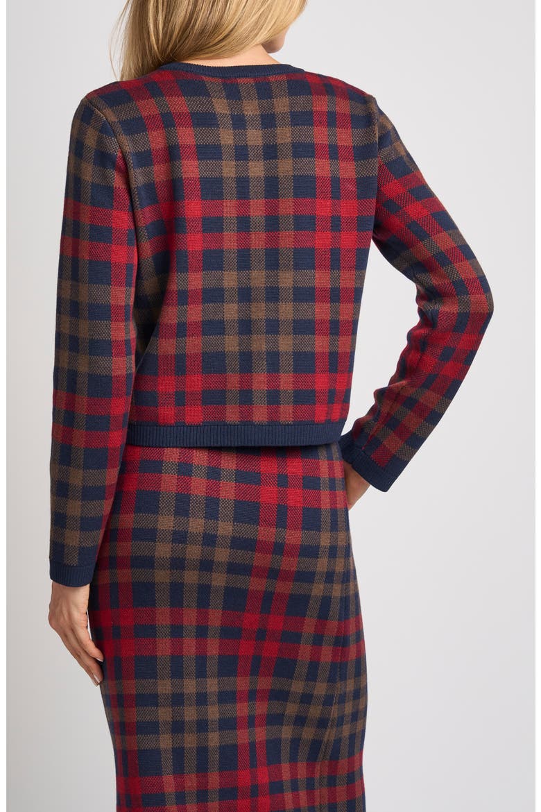Adrina Plaid Cardigan, Alternate, color, INDIGO NIGHT
