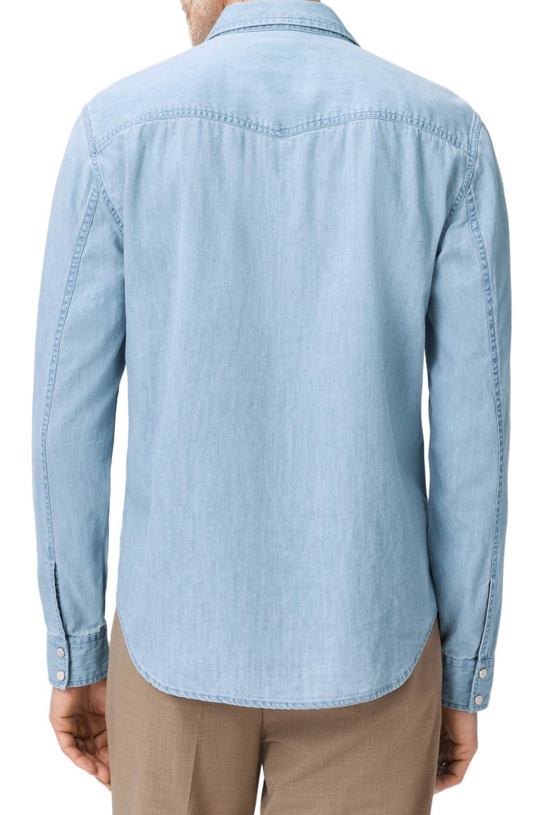 Marshall Coated Western Snap-Up Shirt, Alternate, color, DENIM HEATHER