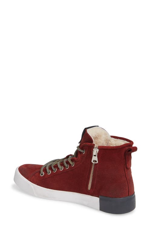 Blackstone Ql70 Genuine Shearling Lined Sneaker In Burgundy