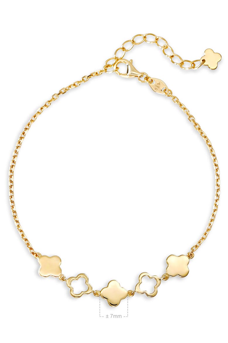 Clover Chain Bracelet in 14K Gold, Alternate, color, Yellow Gold