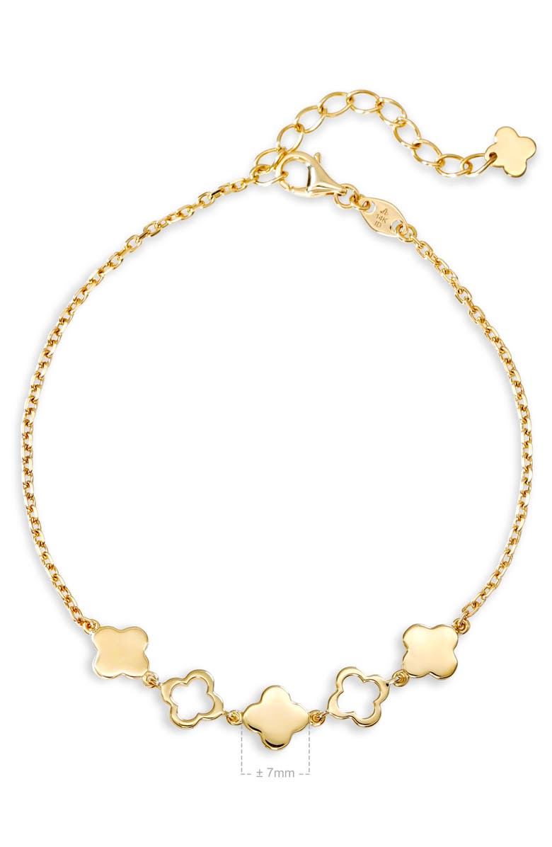 DEVATA Clover Chain Bracelet in 14K Gold, Alternate, color, Yellow Gold