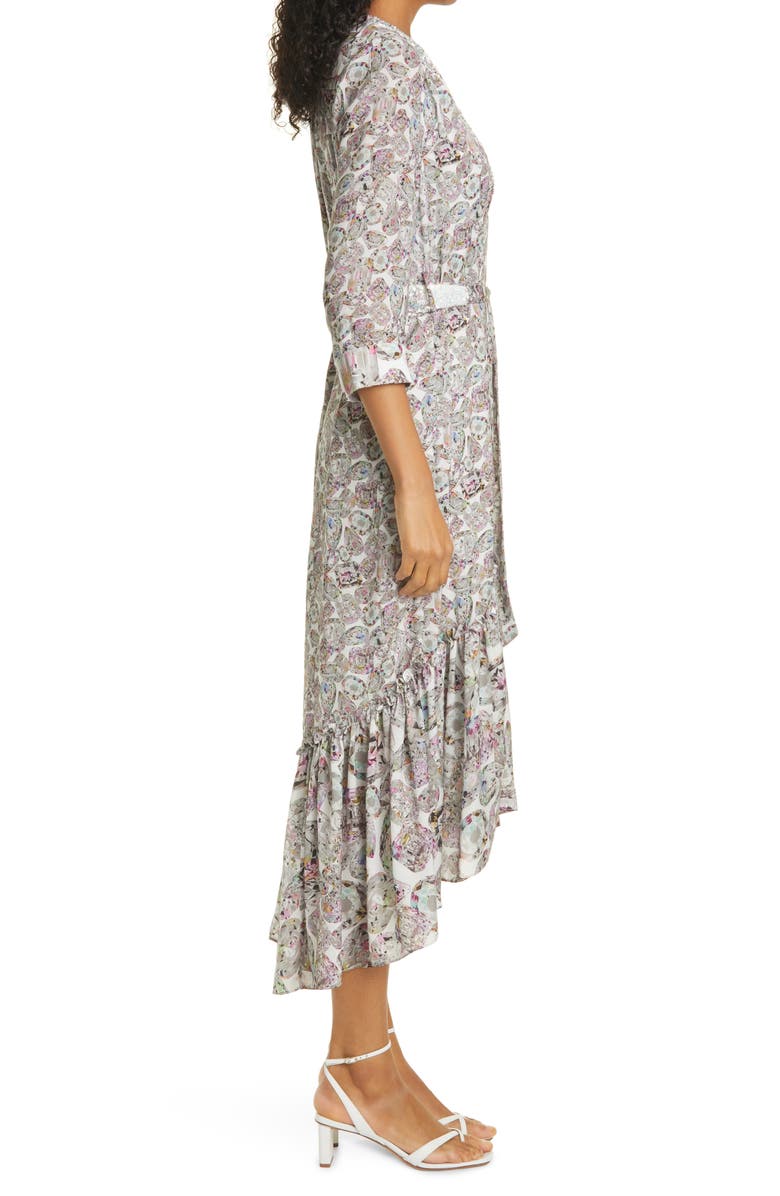 Le Superbe Diamond Life High/Low Belted Midi Dress, Alternate, color, 