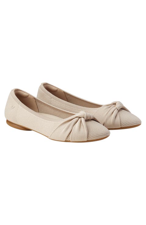 Almond-Toe Knotted Flats (Bibi)