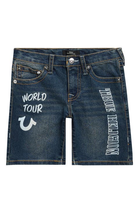 Kids' Logo Graphic Denim Shorts (Big Kid)
