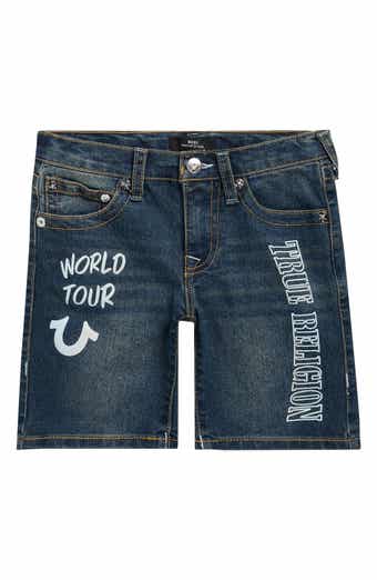 True Religion Kids' Logo Graphic Denim Shorts