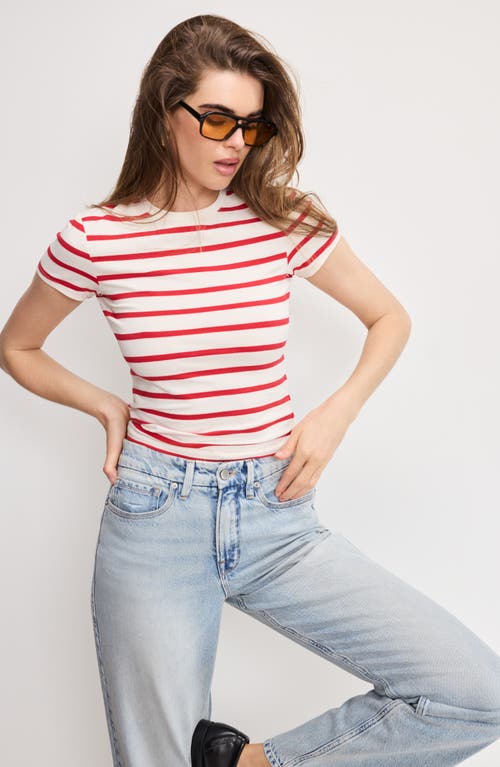 Good American Super Stretch Cotton Blend T-shirt In Neutral