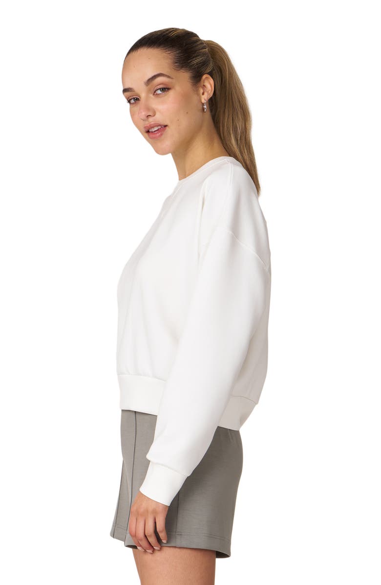 Rebody Active Essential Scuba Knit Crewneck Sweatshirt, Alternate, color, White