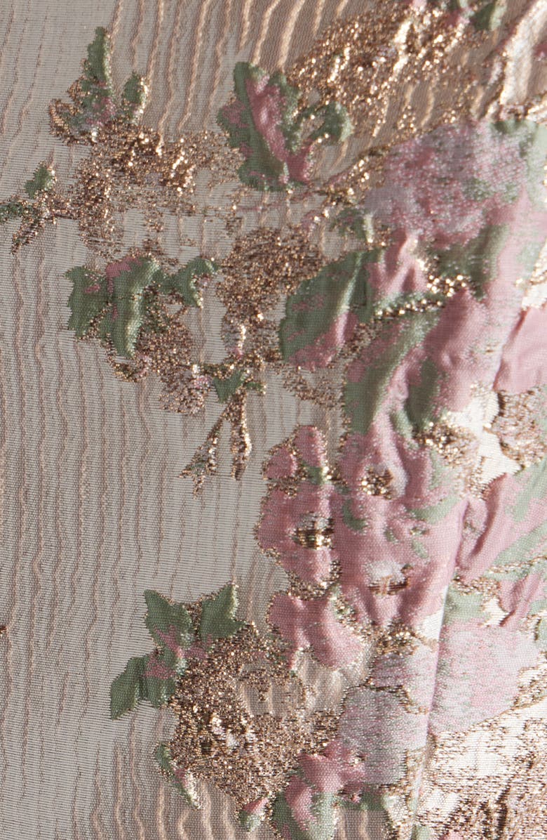 Tahari ASL Metallic Jacquard Midi Cocktail Dress, Alternate, color, Petal