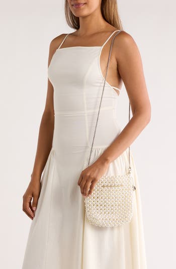 Slouchy Faux Pearl Shoulder Bag