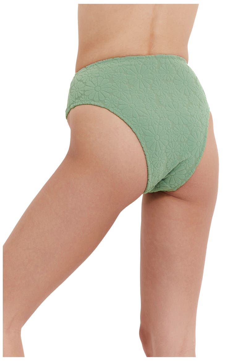 Spring Days Textured High Rise High Leg Swim Bottom, Alternate, color, DUSK GREEN