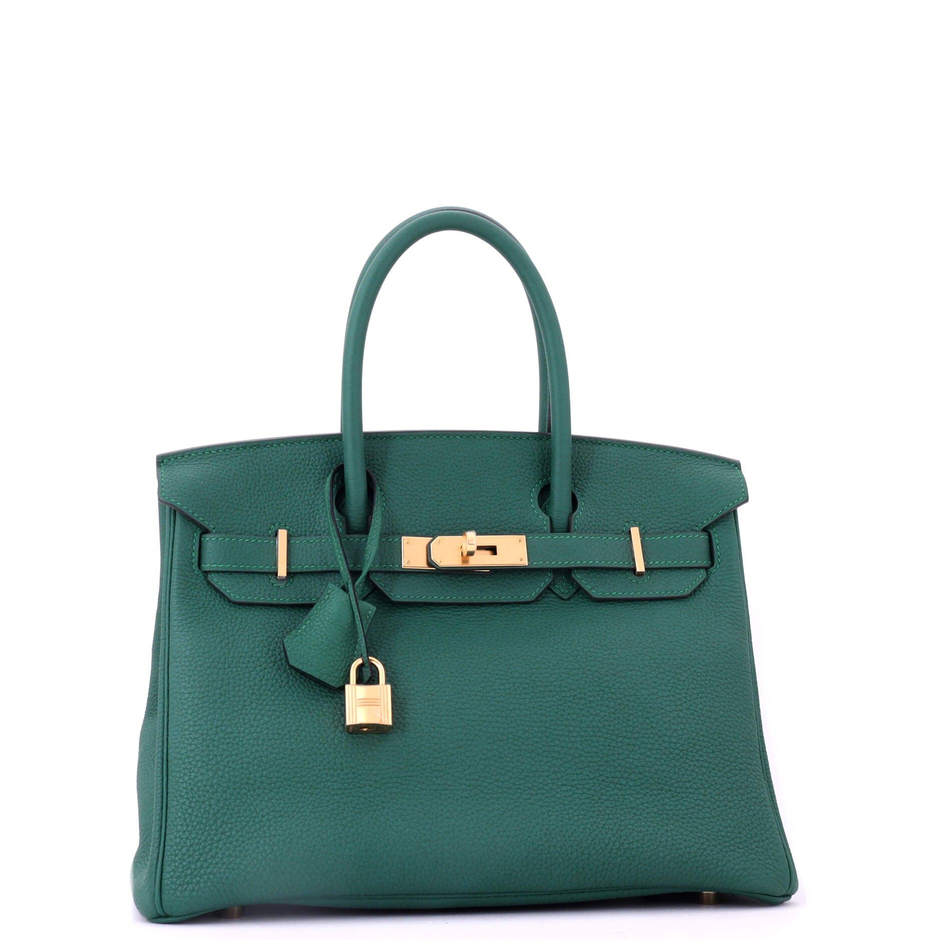 Pre-Owned Hermes Birkin Handbag Green Togo with Gold Hardware 30, Alternate, color, Malachite