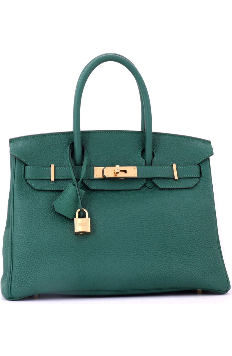 Pre-Owned Hermes Birkin Handbag Green Togo with Gold Hardware 30, Alternate, color, Malachite