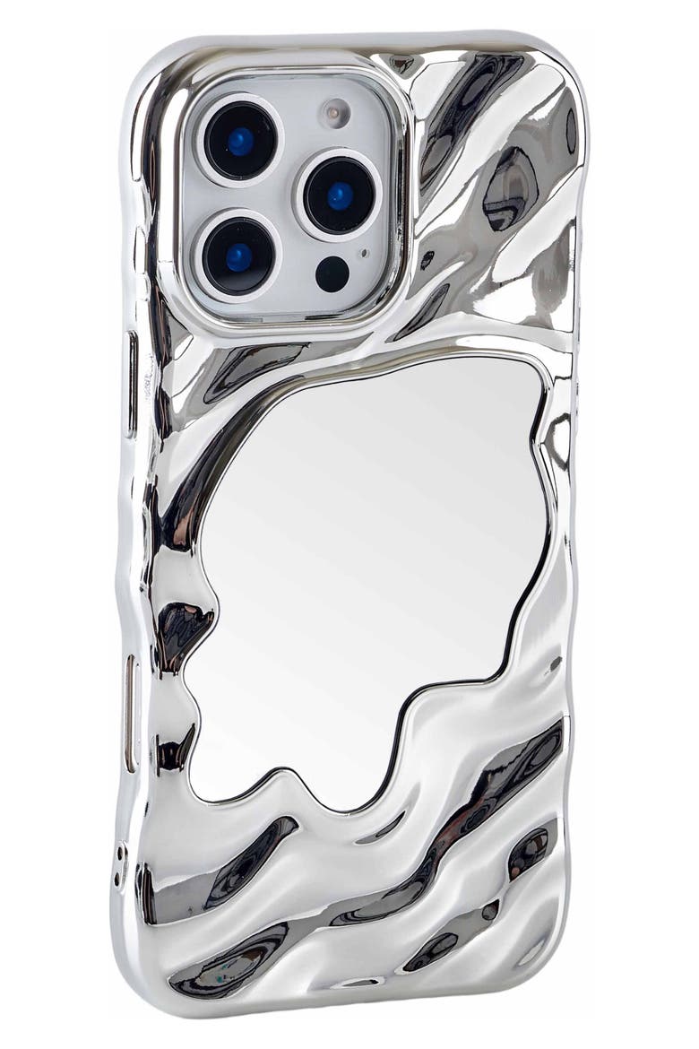 Flowy Mirror iPhone 16 Pro Max Case, Alternate, color, SILVER