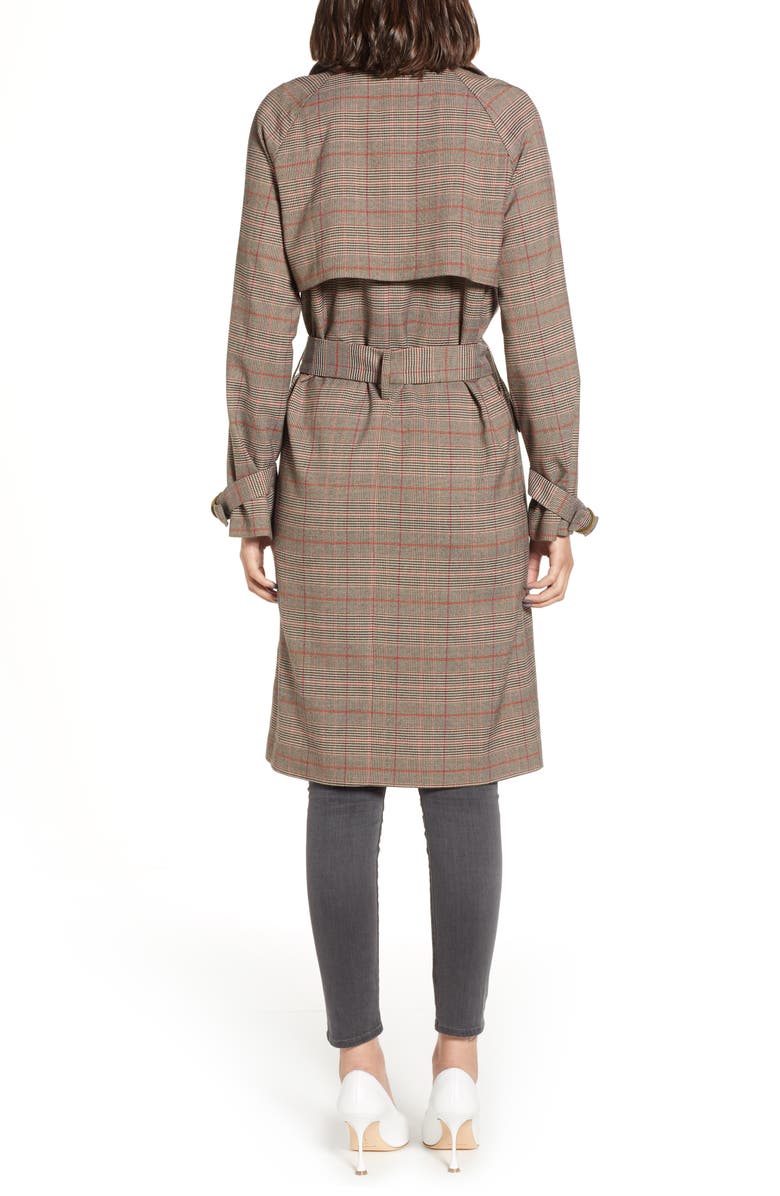 Chelsea28 Plaid Trench Coat, Alternate, color, 