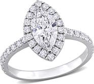 Julianna B. 1 CTW Lab-Grown Diamond Marquise Halo Ring 14k