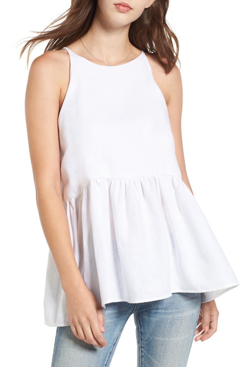 Peplum Top, Main, color, WHITE