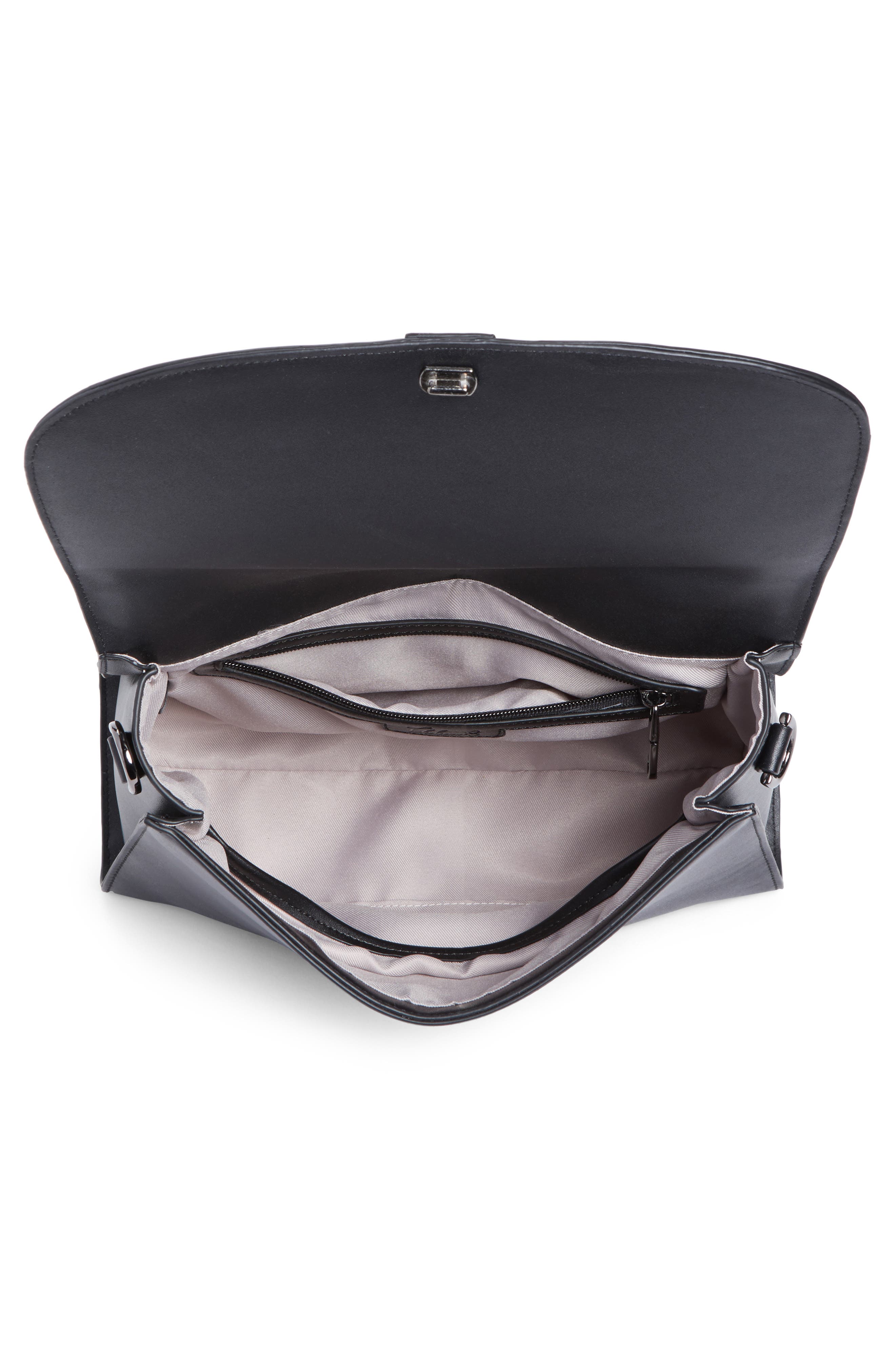 Blair Embellished Faux Leather Top Handle Satchel, Alternate, color, BLACK