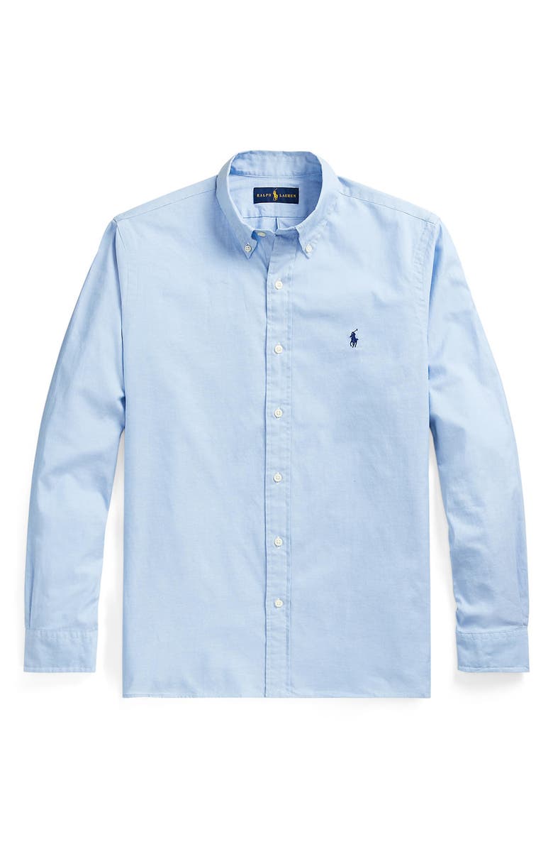 Polo Ralph Lauren Pinpoint Cotton Oxford Button-Down Shirt, Alternate, color, Blue