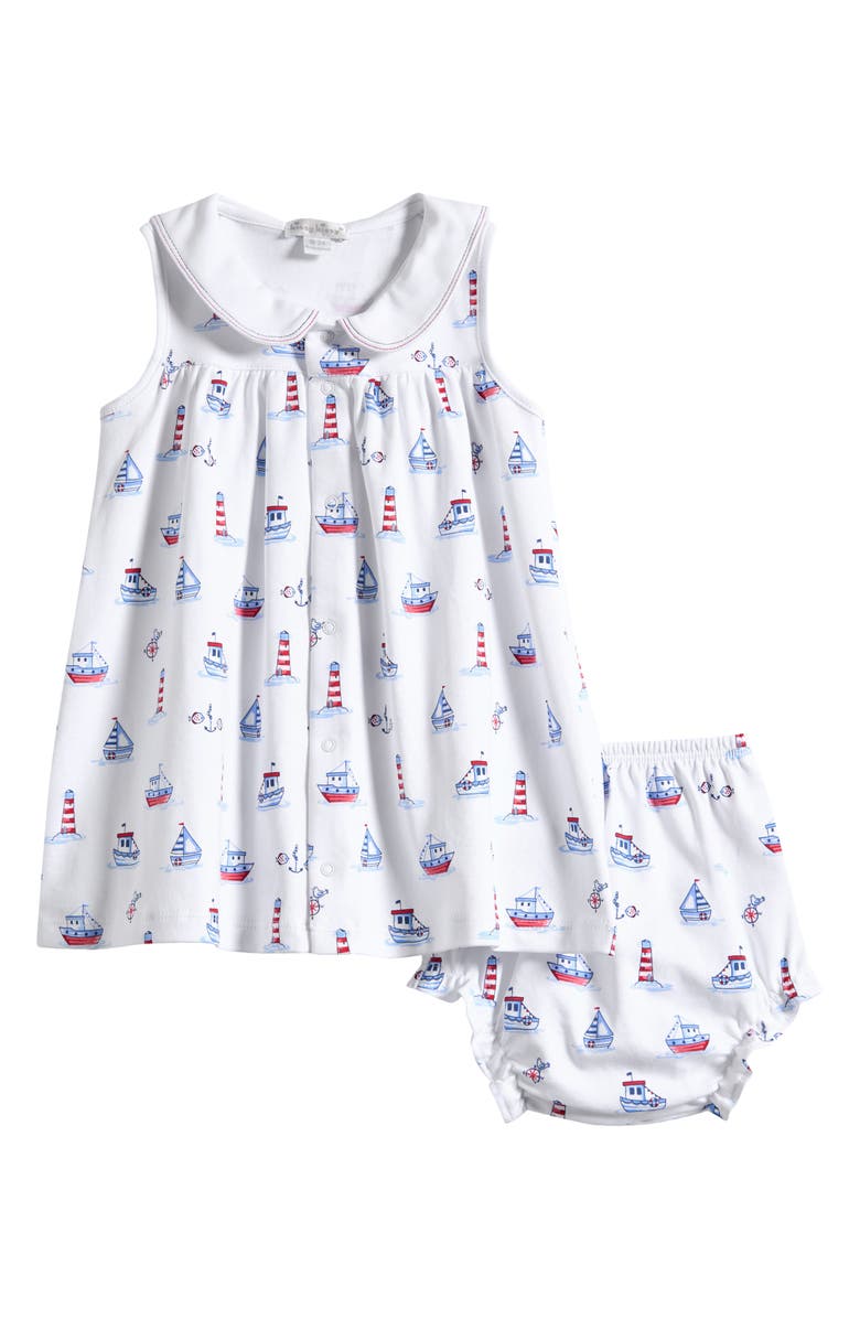 Kissy Kissy Print Sleeveless Pima Cotton Dress & Bloomers Set, Main, color, Multi