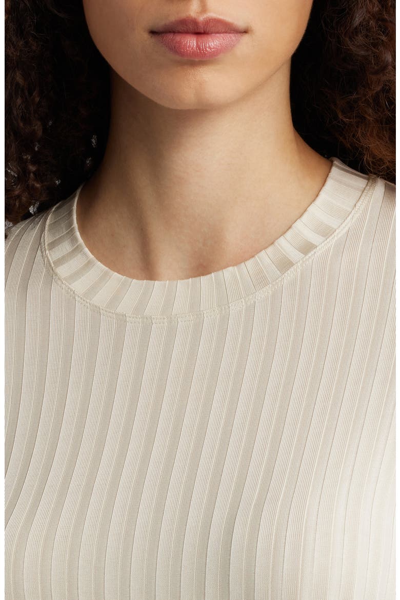 Natalia Slim Fit Rib Top, Alternate, color, BONE