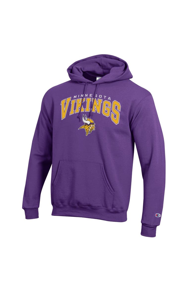 Men's Champion Purple Minnesota Vikings Powerblend Arch over Logo Hoodie, Alternate, color, Purple