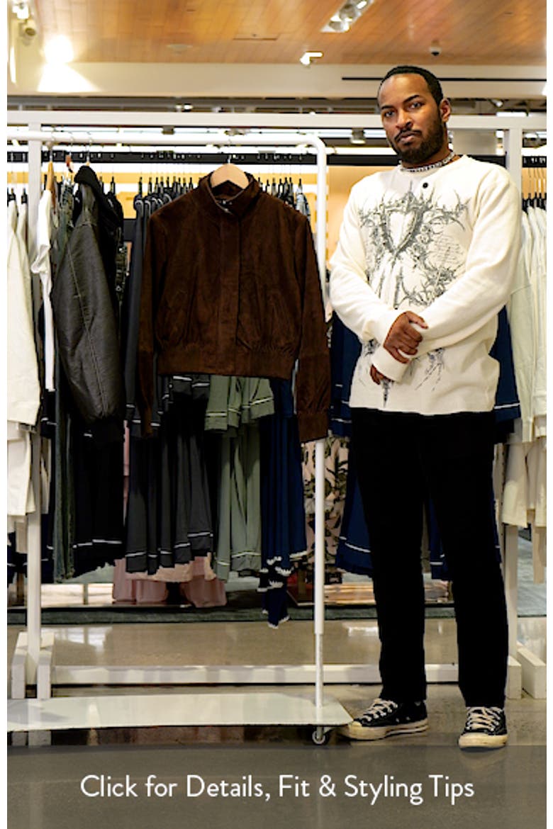 Funnel Neck Suede Bomber Jacket video