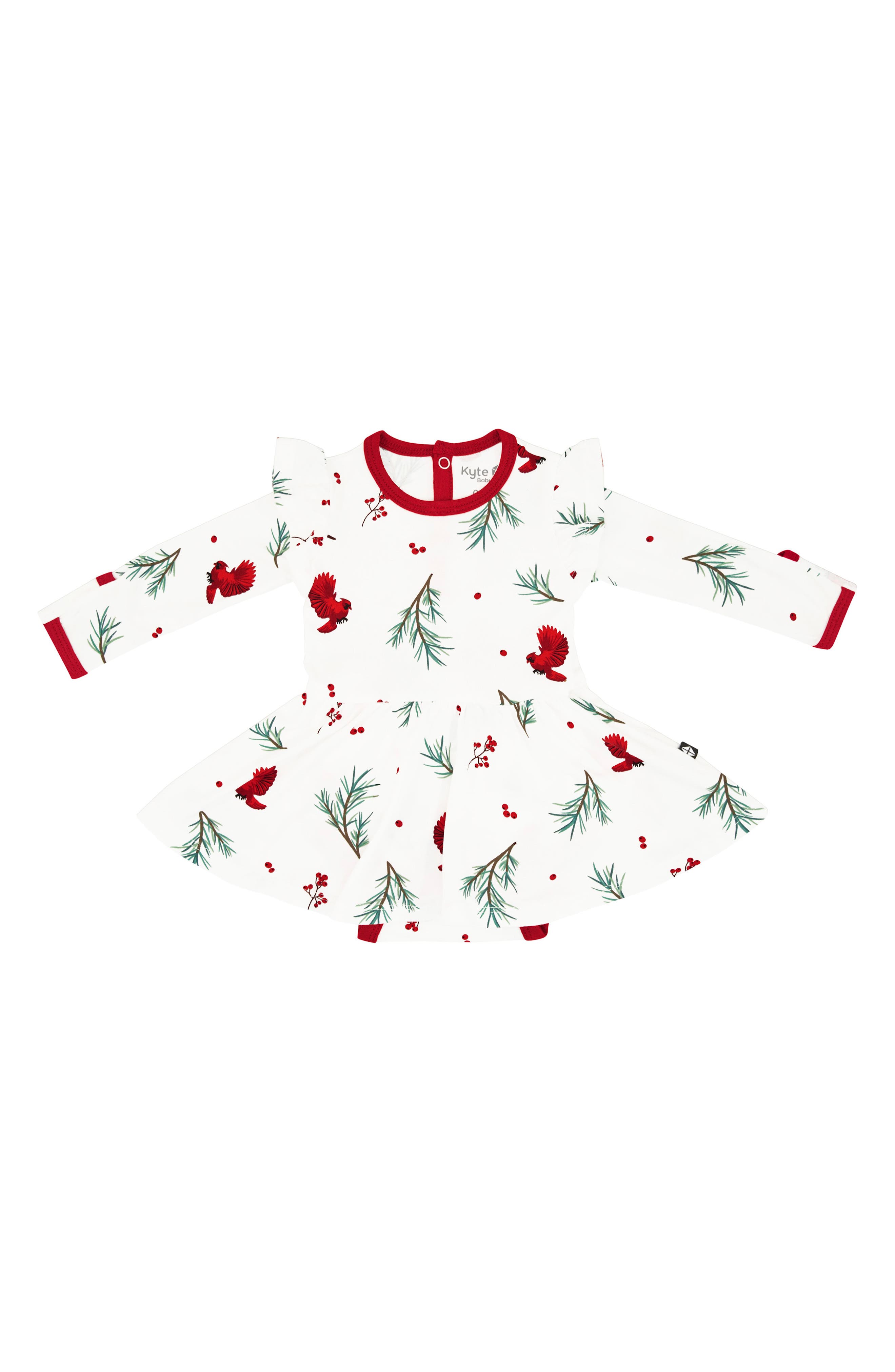 Kyte BABY Winterberry Print Twirl Long Sleeve Skirted Bodysuit