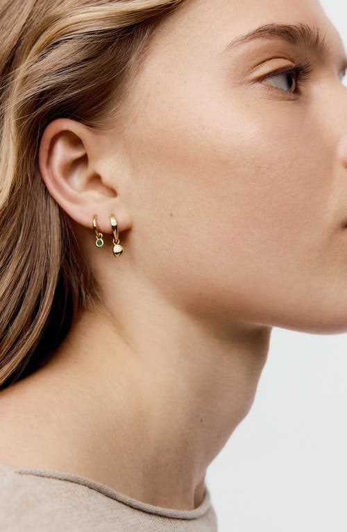 Monica Vinader Womens Nura 18ct Yellow Gold Vermeil Drop Huggies In Gold