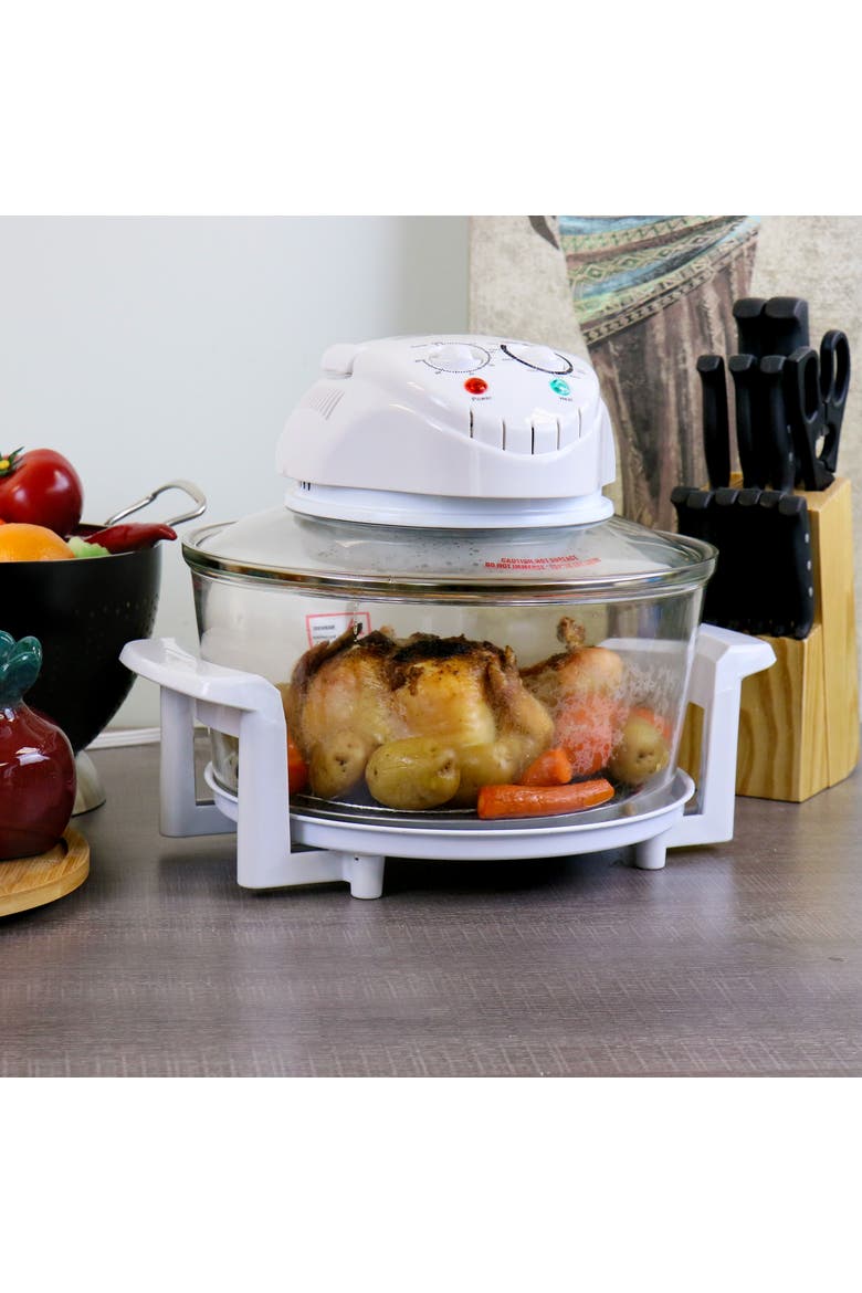 Multipurpose Countertop 14.25 Inch Halogen Oven Air Fryer/Rotisserie/Roaster in White, Alternate, color, White