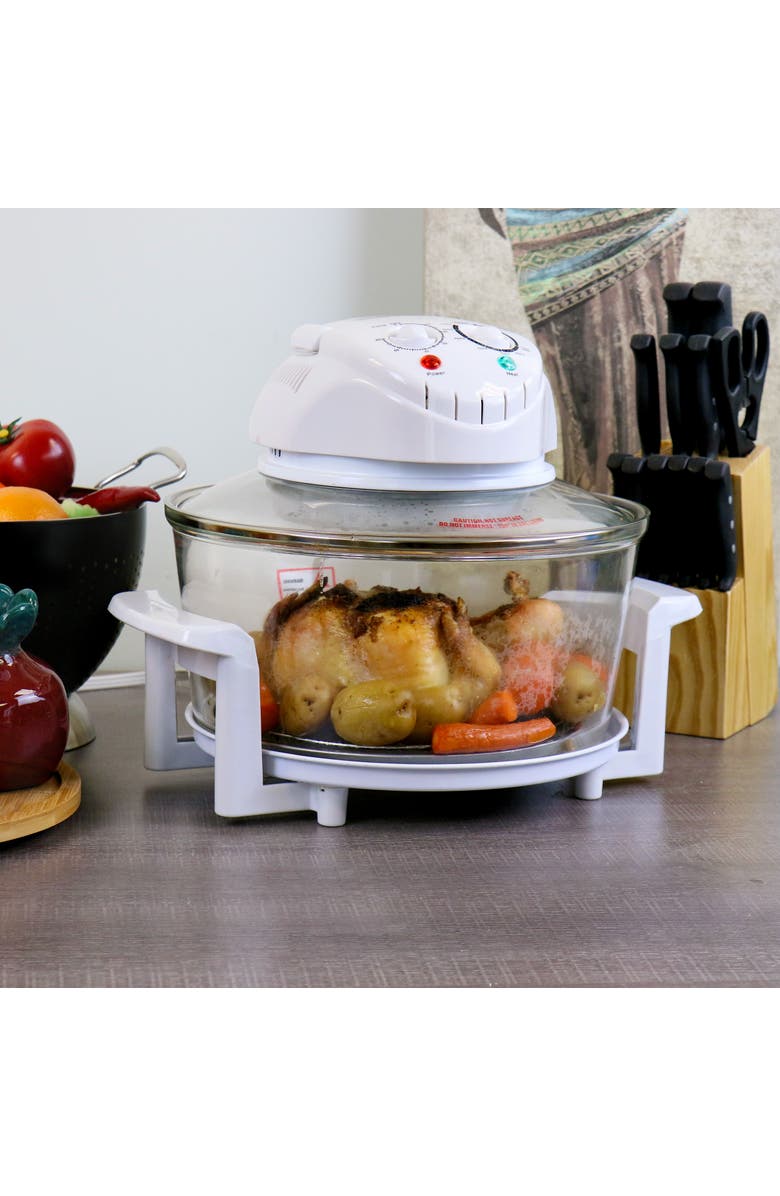 Megachef Multipurpose Countertop 14.25 Inch Halogen Oven Air Fryer/Rotisserie/Roaster in White, Alternate, color, White