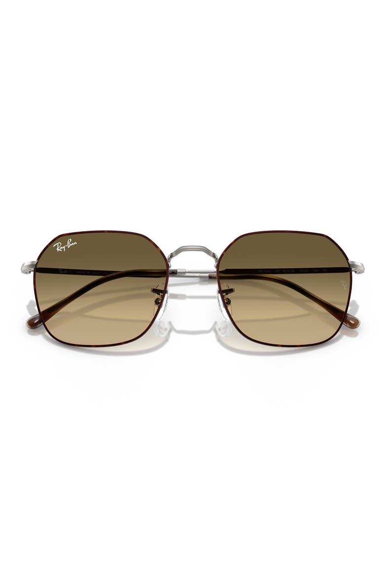 55mm Gradient Geometric Sunglasses, Alternate, color, BROWN GRAD