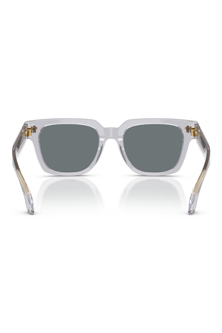 52mm Square Sunglasses, Alternate, color, TRANSPARENT GREY / DARK BLUE