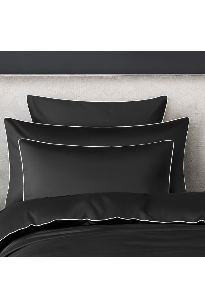 Clarity piping Pillowcase Set, Alternate, color, Black