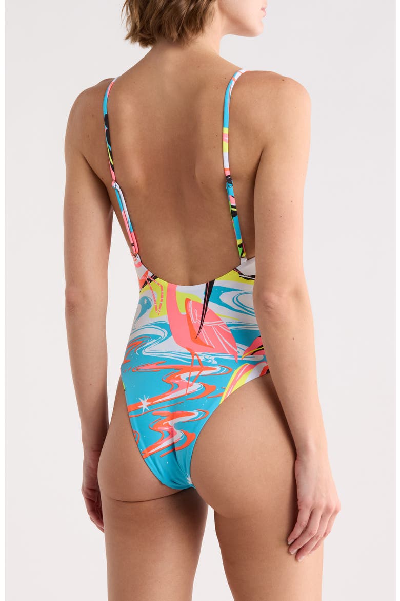 Luster Scoop Neck One-Piece Swimsuit, Alternate, color, OPEN WHITE