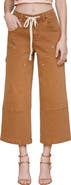 Avec Les Filles Drawstring Waist Crop Carpenter Pants