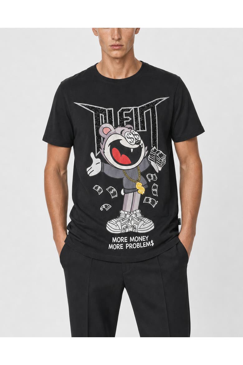 Jersey T-Shirt Money Bear Men, Main, color, black