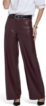NYDJ Teresa Faux Leather Wide Leg Pants